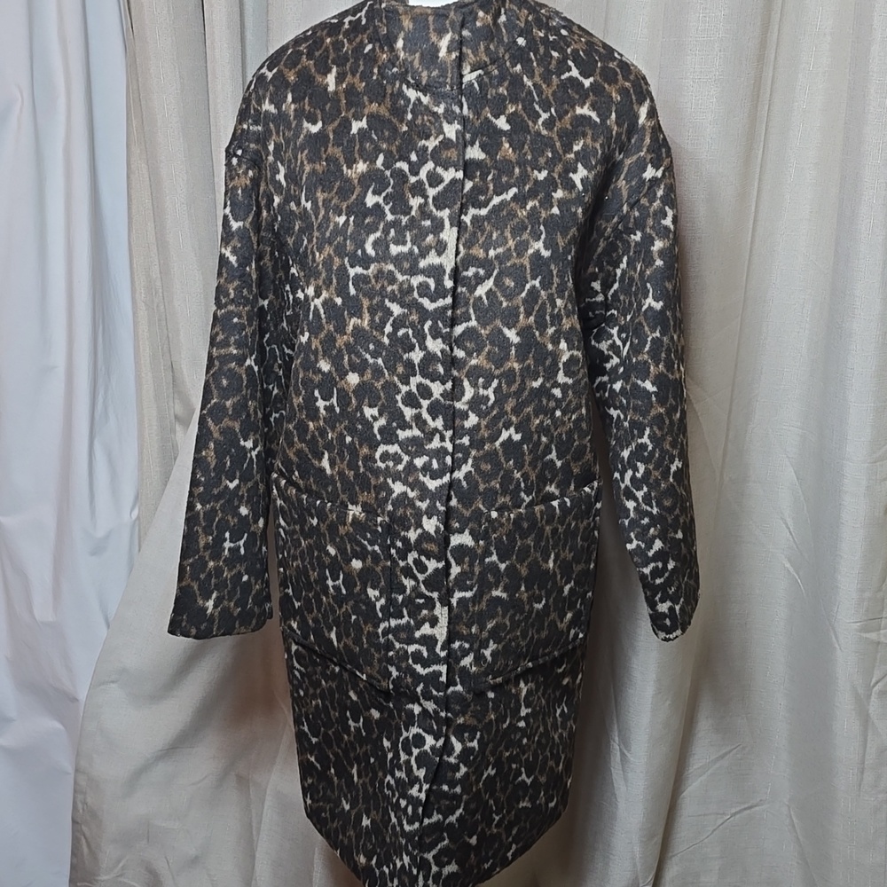 J. Mclaughlin Wool Blend Leopard Print Coat